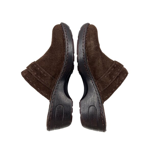 Born Womens Brown Suede Slip-On Clogs With Leather Upper & Lining Size 9M - Picture 6 of 8